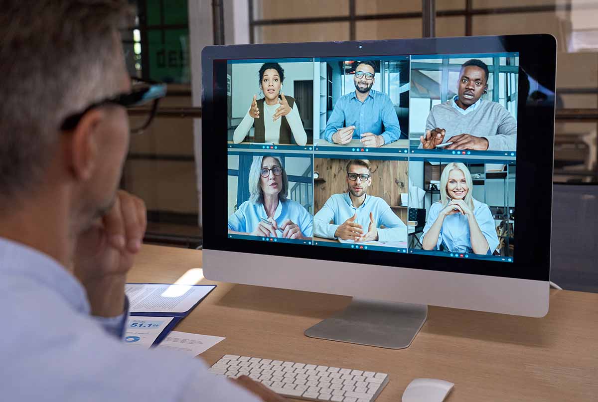 Image of a professional virtual meeting production company.